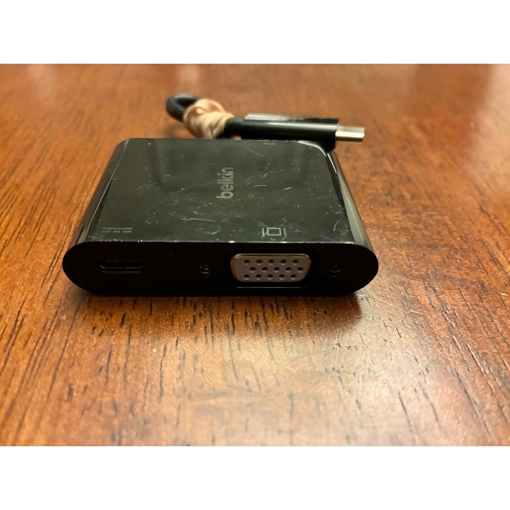 Belkin USB-C to VGA + Charge Adapter 60W Power Delivery Black AVC001 - Picture 2 of 3